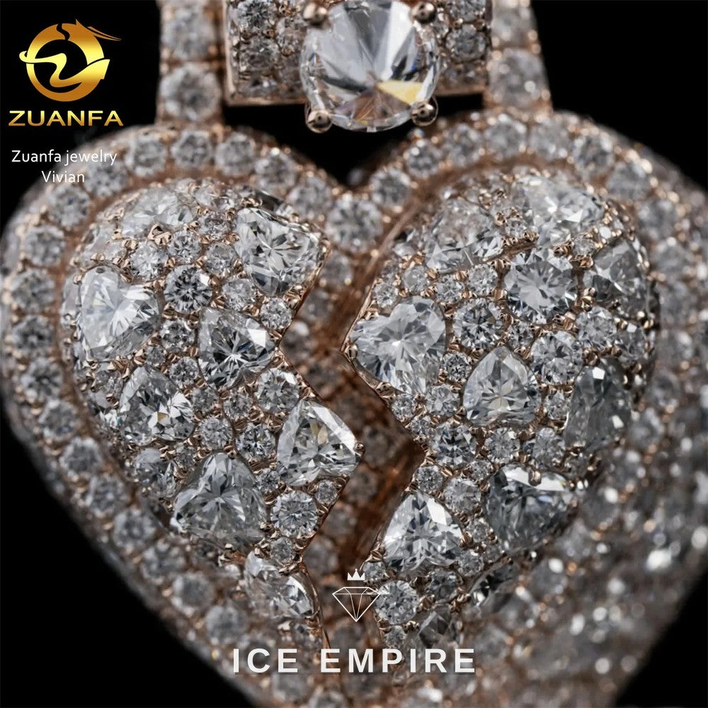 Iced Out Cross 925 Silver Moissanite Pendant