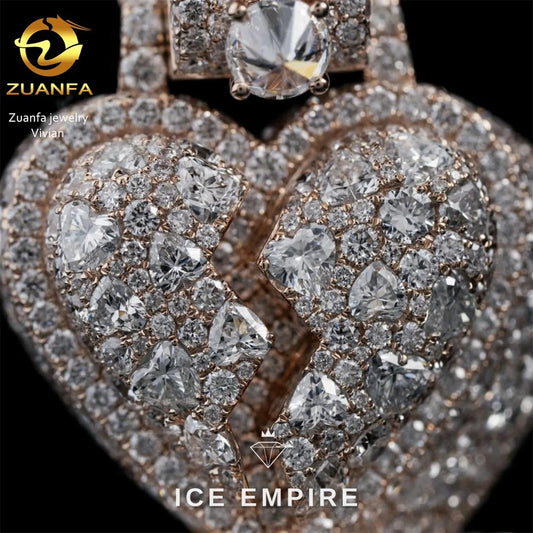 Iced Out Cross 925 Silver Moissanite Pendant
