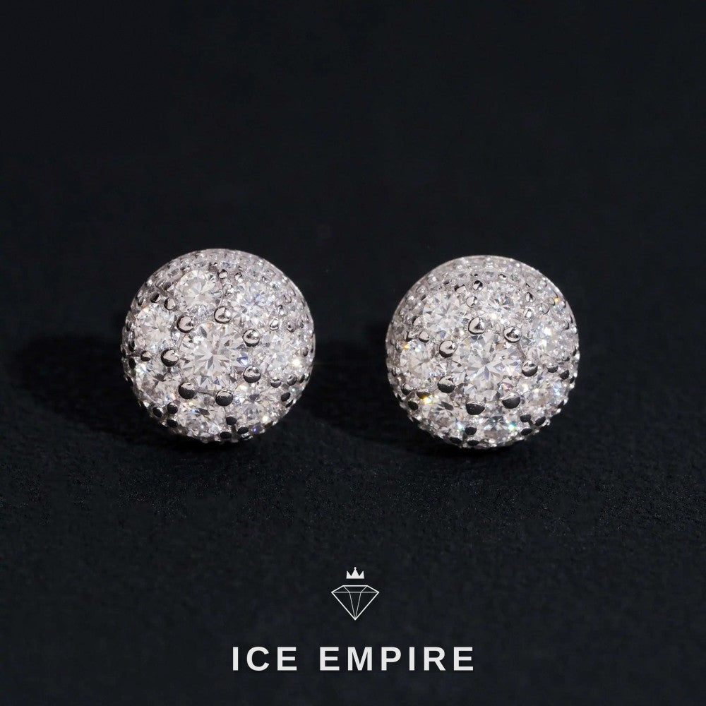 Iced Out 14K Gold Moissanite Stud Earrings