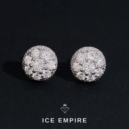 Iced Out 14K Gold Moissanite Stud Earrings