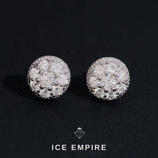 Iced Out 14K Gold Moissanite Stud Earrings