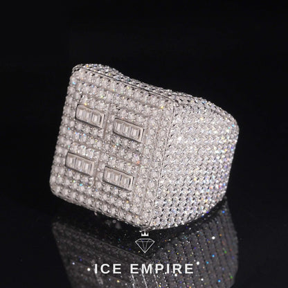 Iced Out Baguette 925 Silver Moissanite Ring