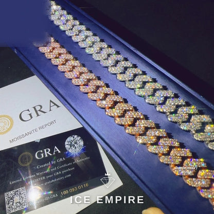 Iced Out Rose Gold Plated Moissanite Cuban Chain