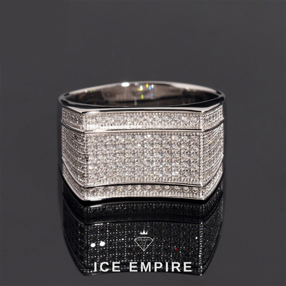 Iced Out 925 Silver Moissanite Ring