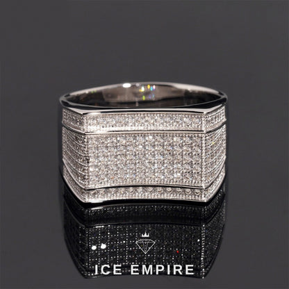 Iced Out 925 Silver Moissanite Ring