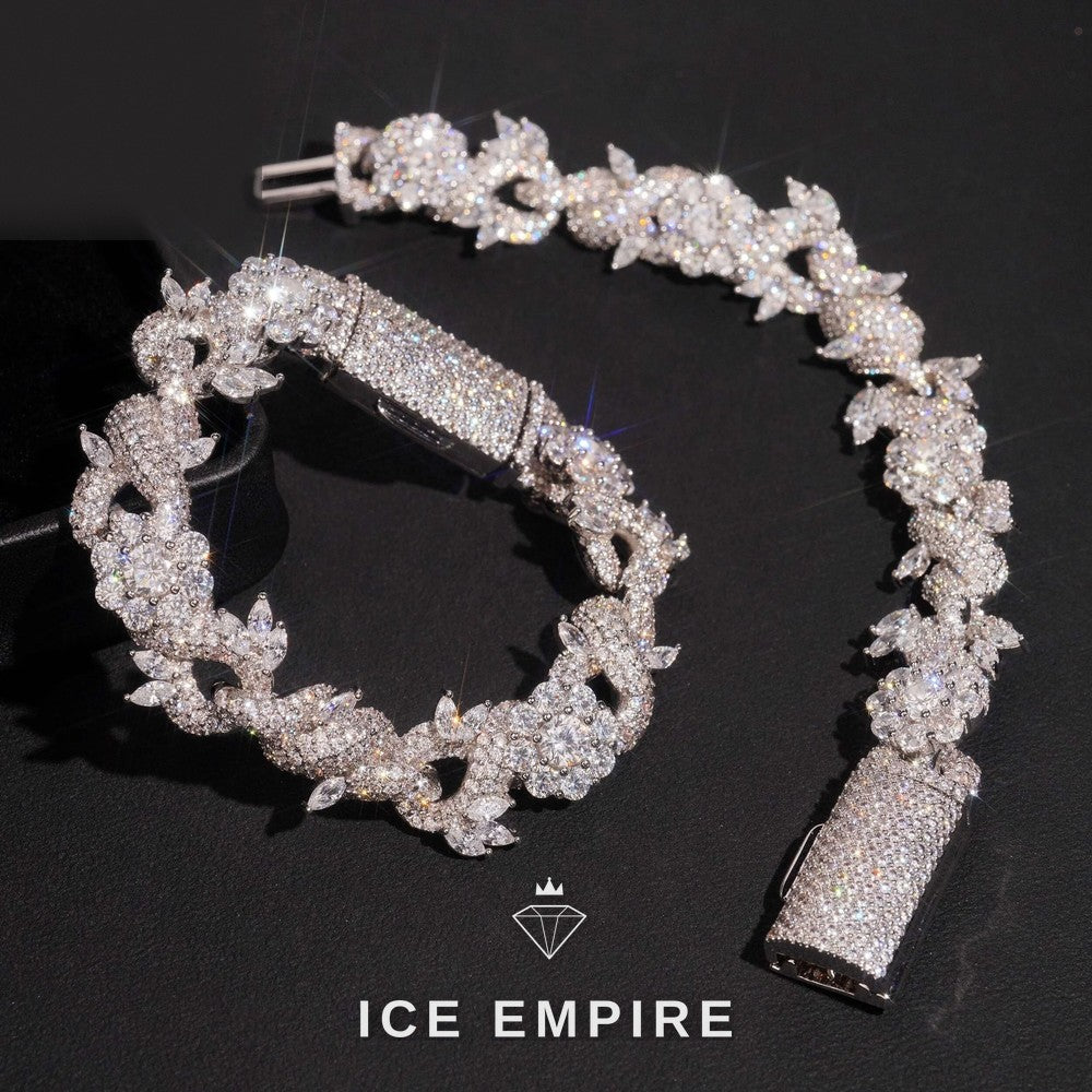 Iced Out Rose Gold Plated Moissanite Tennis Bracelet