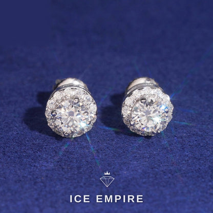 Iced Out 925 Silver Moissanite Earrings