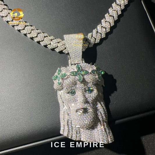 Iced Out 925 Silver Moissanite Cuban Chain