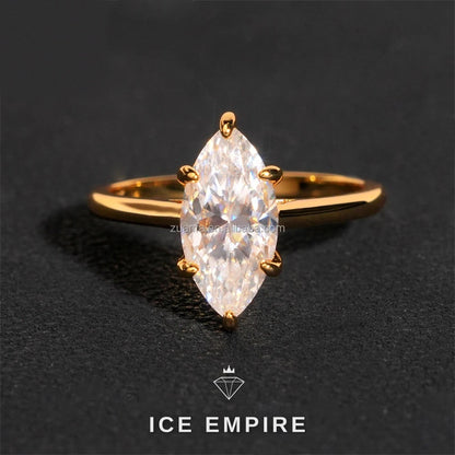 Iced Out 925 Silver Moissanite Engagement Ring