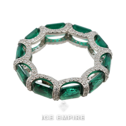 Iced Out 925 Silver Lab Grown Diamond Engagement Ring