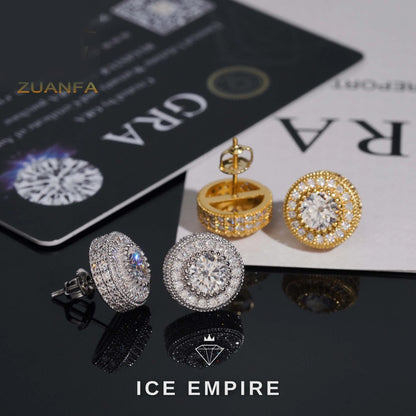 Iced Out 925 Silver Moissanite Earrings