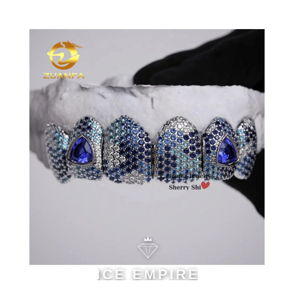 Iced Out 10K Gold Moissanite Grillz