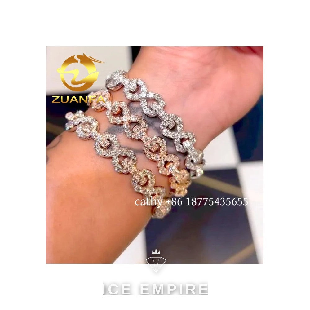 Iced Out Rose Gold Plated Moissanite Cuban Chain