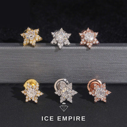 Iced Out Rose Gold Plated Moissanite Earrings