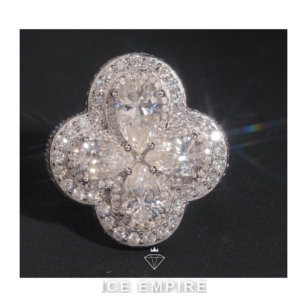 Iced Out 925 Silver Moissanite Ring