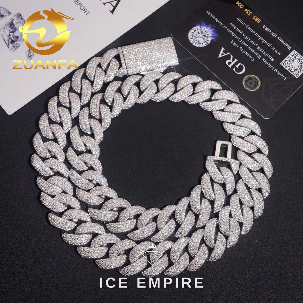 Iced Out Rose Gold Plated Moissanite Cuban Chain