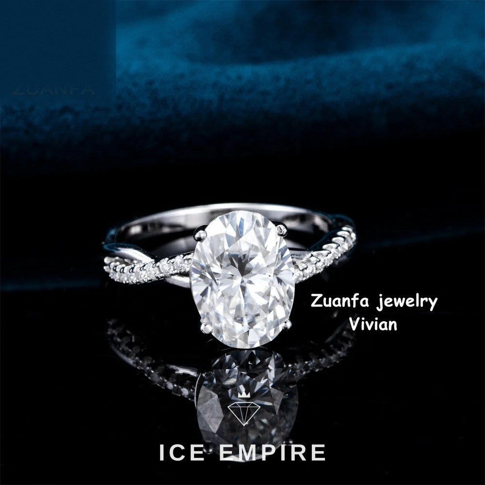 Iced Out 925 Silver Moissanite Ring