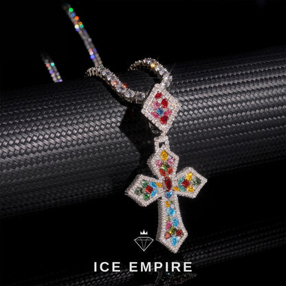 Iced Out Cluster Rose Gold Plated Pendant
