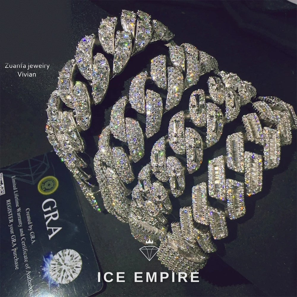 Iced Out Rose Gold Plated Moissanite Cuban Chain