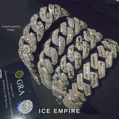 Iced Out Rose Gold Plated Moissanite Cuban Chain
