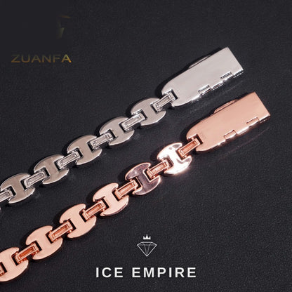 Iced Out Rose Gold Plated Moissanite Cuban Chain