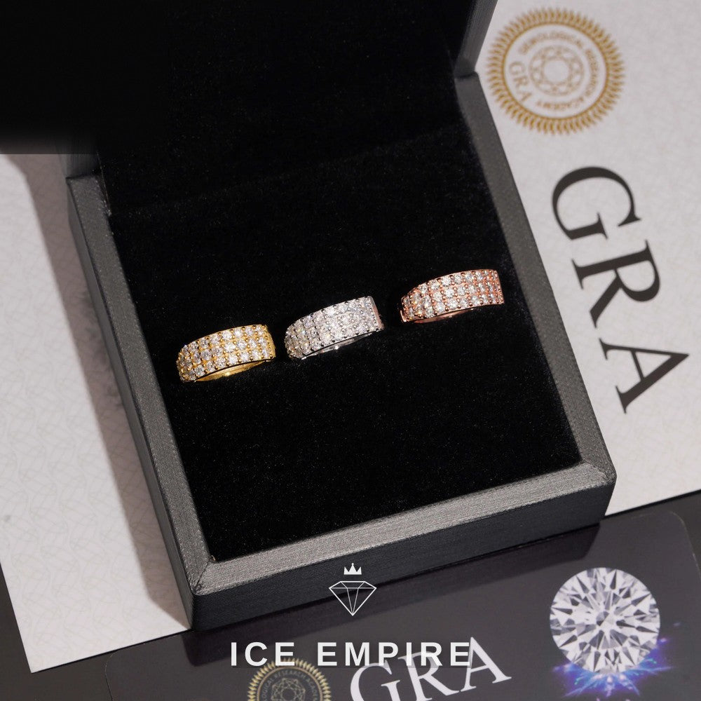 Iced Out 925 Silver Moissanite Hoop Earrings