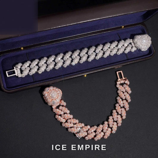 Iced Out 925 Silver Moissanite Cuban Chain