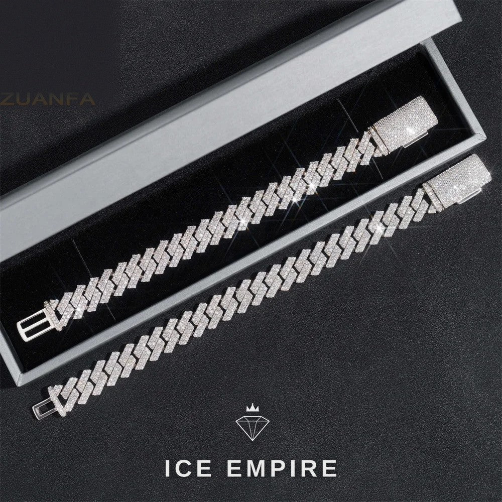 Iced Out Rose Gold Plated Moissanite Cuban Chain