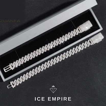 Iced Out Rose Gold Plated Moissanite Cuban Chain