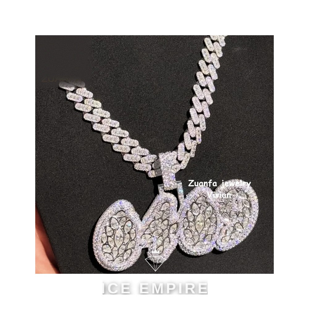 Iced Out 925 Silver Pendant