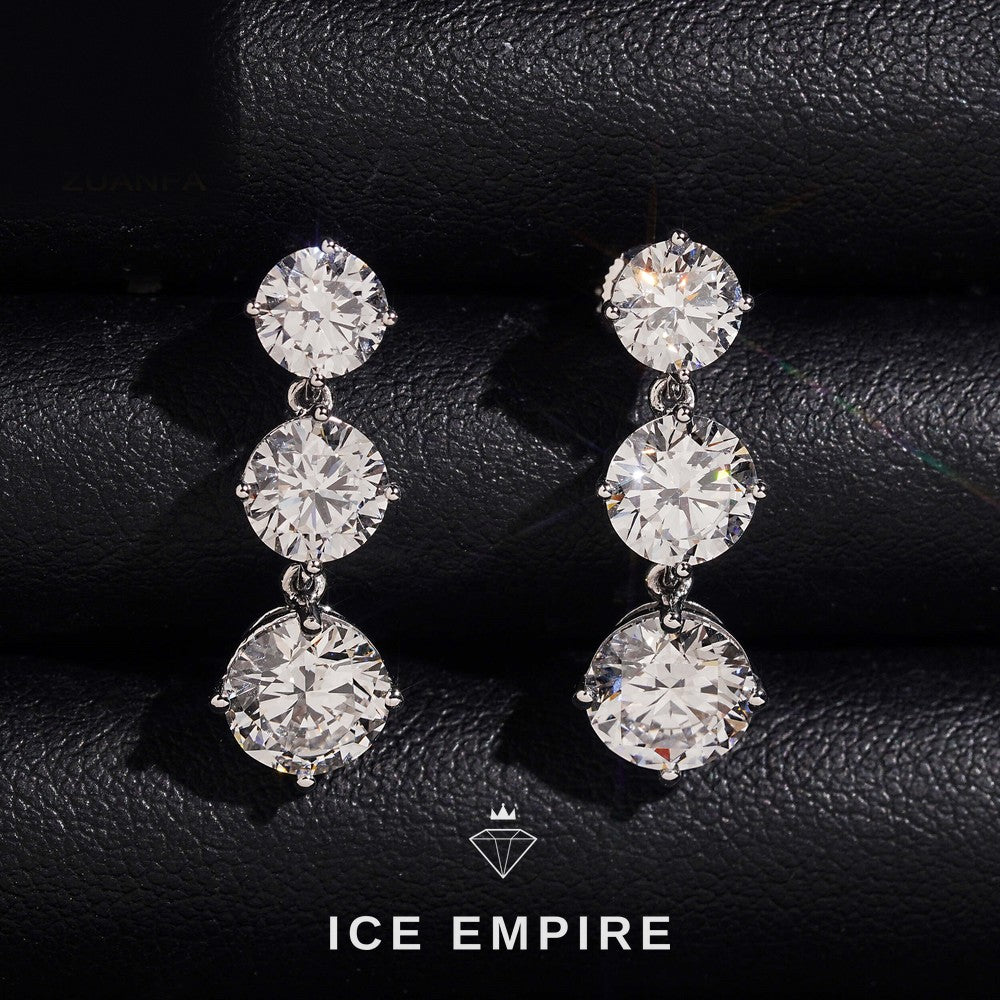 Iced Out 10K Gold Lab Grown Diamond Earrings