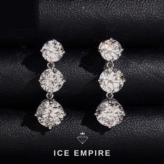 Iced Out 10K Gold Lab Grown Diamond Earrings