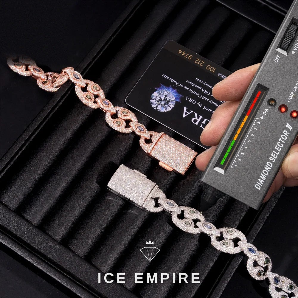 Iced Out Rose Gold Plated Moissanite Bracelet