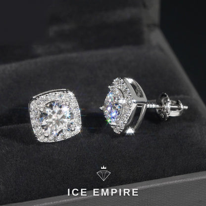 Iced Out 925 Silver Moissanite Earrings