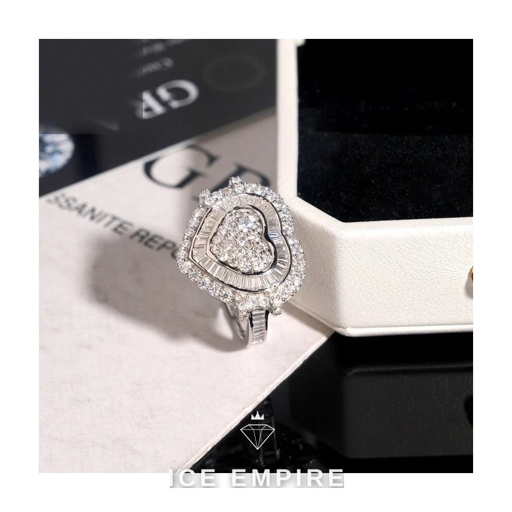 Iced Out Baguette 925 Silver Moissanite Ring