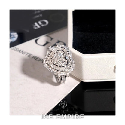 Iced Out Baguette 925 Silver Moissanite Ring