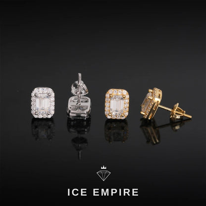 Iced Out Rose Gold Plated Moissanite Stud Earrings