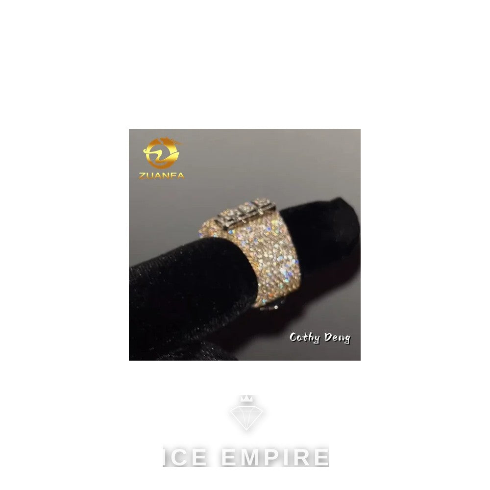 Iced Out Gold Plated Moissanite Ring