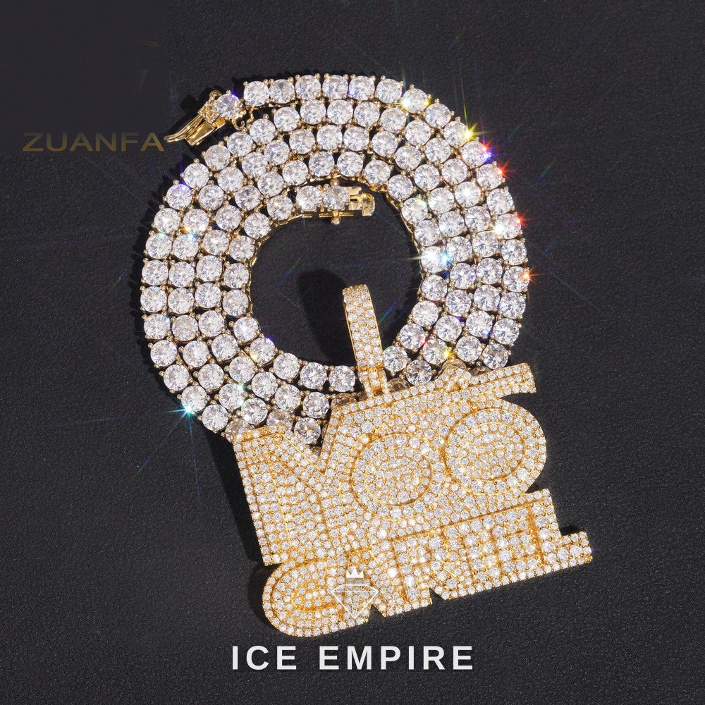 Iced Out Baguette Rose Gold Plated Pendant