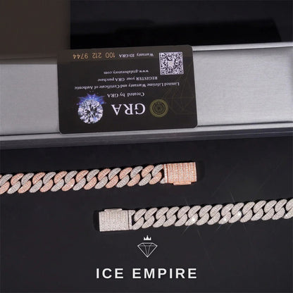 Iced Out Rose Gold Plated Moissanite Cuban Chain