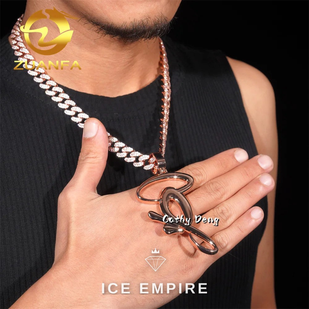 Iced Out Rose Gold Plated Cuban Chain