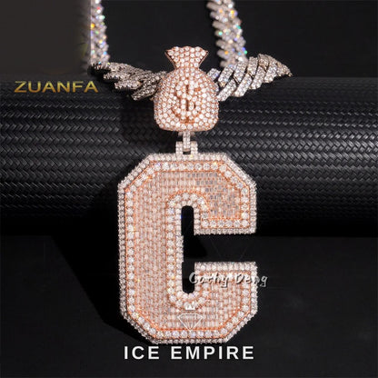 Iced Out Baguette 925 Silver Moissanite Cuban Chain