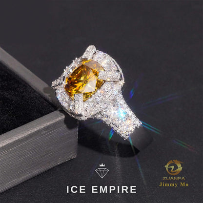 Iced Out Gold Plated Moissanite Wedding Band