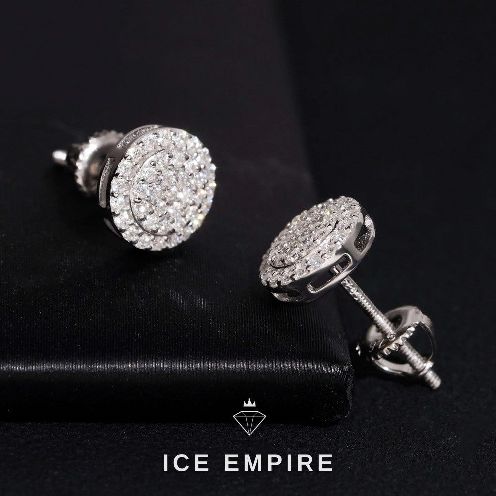 Iced Out 14K Gold Moissanite Stud Earrings