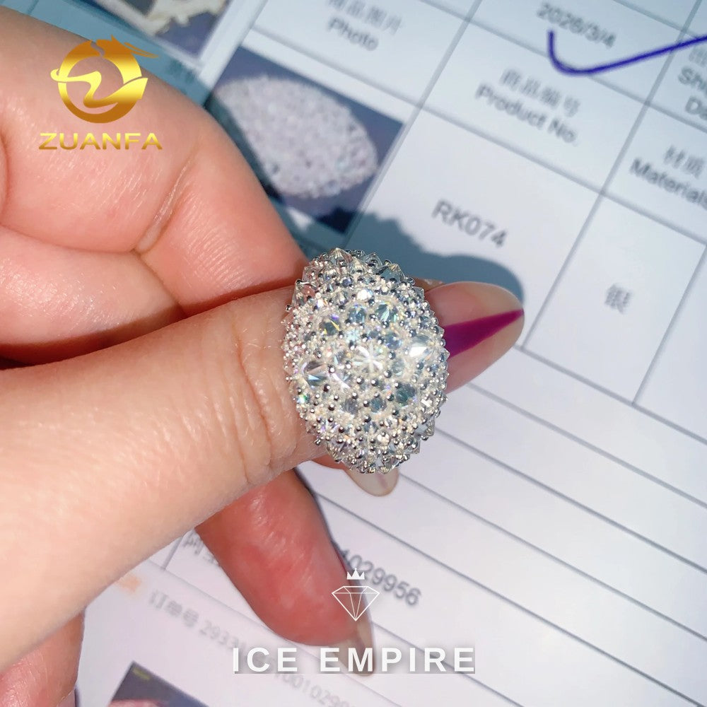 Iced Out 925 Silver Moissanite Ring