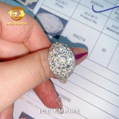 Iced Out 925 Silver Moissanite Ring