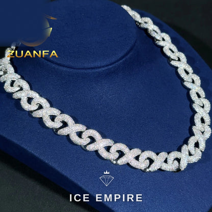 Iced Out Rose Gold Plated Moissanite Cuban Chain