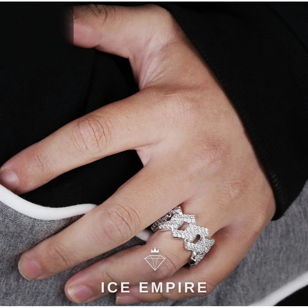 Iced Out 925 Silver Moissanite Ring