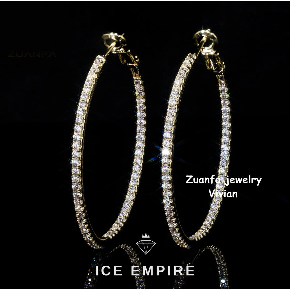 Iced Out 925 Silver Moissanite Earrings
