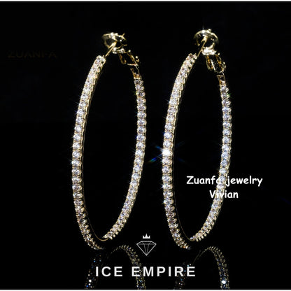 Iced Out 925 Silver Moissanite Earrings